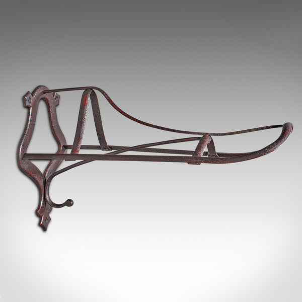 Antique Saddle Rack, English, Cast Iron, Wall, Equestrian, Tack Rest, Victorian