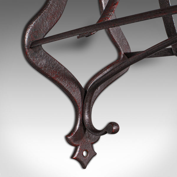 Antique Saddle Rack, English, Cast Iron, Wall, Equestrian, Tack Rest, Victorian