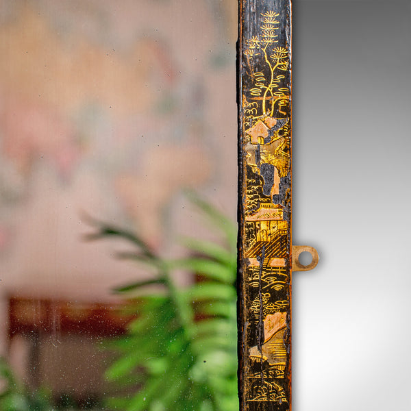 Antique Chinoiserie Wall Mirror, Oriental, Japanned, Hallway, Bedroom, Victorian