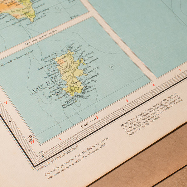 Large Vintage Half-Inch Map Folio, Great Britain, Cartography Atlas, Bartholomew