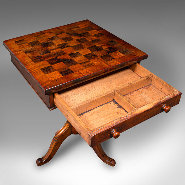 Antique Drawing Room Chess Table, English, Games, Cards, Victorian, Circa 1860