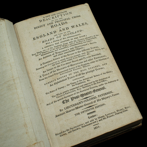 Antique Paterson's Guide to Britain, English, Maps, Georgian, Published 1811