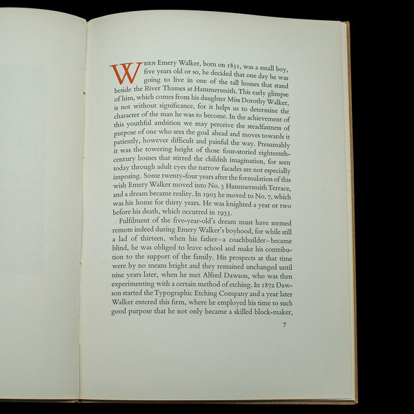 Vintage Biography, Sir Emery Walker, Danish, Limited Edition, English Language