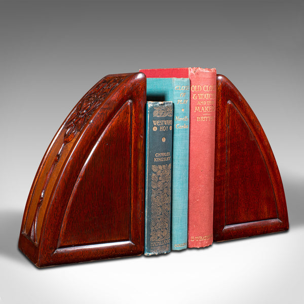 Pair Of Antique Weighted Bookends, English, Book Rest, Art Nouveau, Edwardian