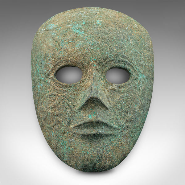 Small Antique Decorative Mask, Continental, Weathered Bronze, Georgian, C.1800