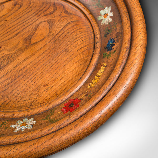 Vintage Summer Fruits Bowl, German, Elm, Handpainted, Turned Dish, Circa 1960