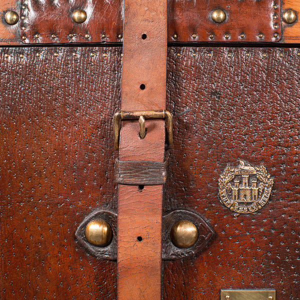 Pair of Vintage Military Campaign Cases, English, Leather, Luggage, Nightstands