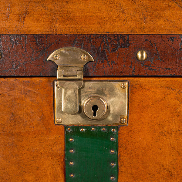 Pair Of Vintage Officer's Campaign Luggage Cases, English, Leather, Nightstand