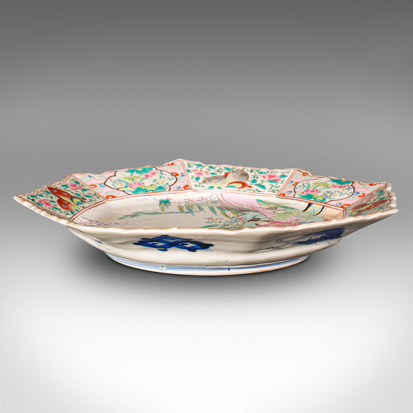 Antique Decorative Serving Plate, Japanese, Ceramic, Charger, Meiji, Victorian