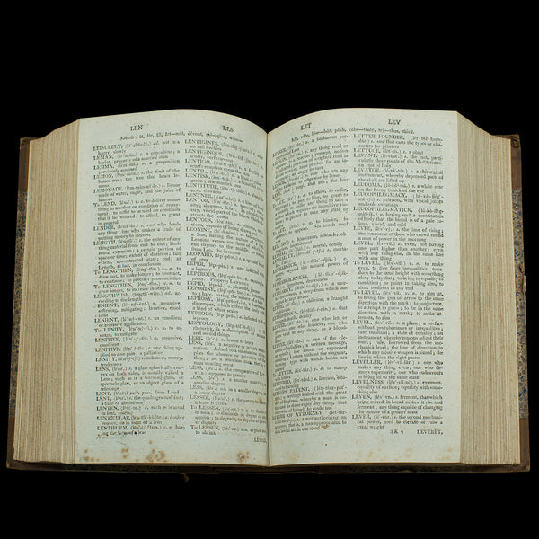 Antique Sheridan Dictionary, English, Reference, 9th Edition, Georgian, C.1804