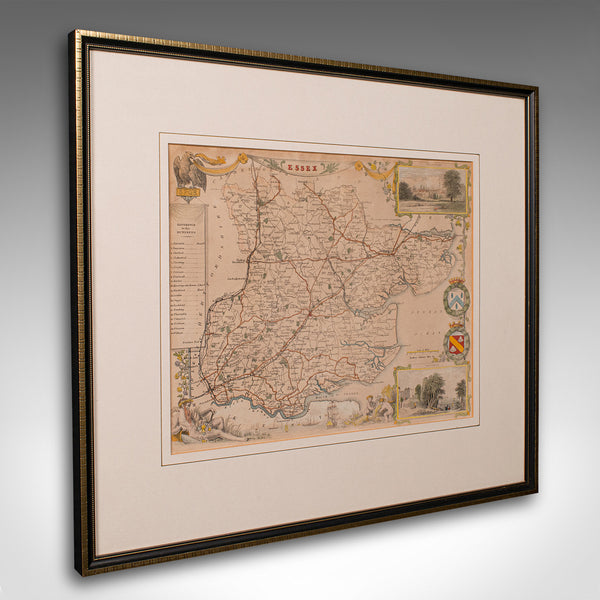 Antique County Map, Essex, English, Framed, Cartographic Interest ...