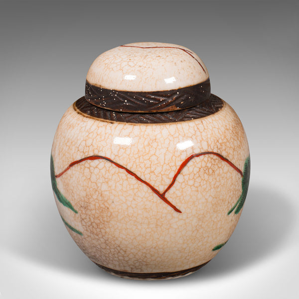 Small Antique Spice Jar, Japanese, Ceramic, Decorative Pot, Victorian, C.1900