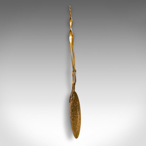 Antique West Country Cream Skimmer, English, Brass, Milk Stirrer, Georgian, 1800