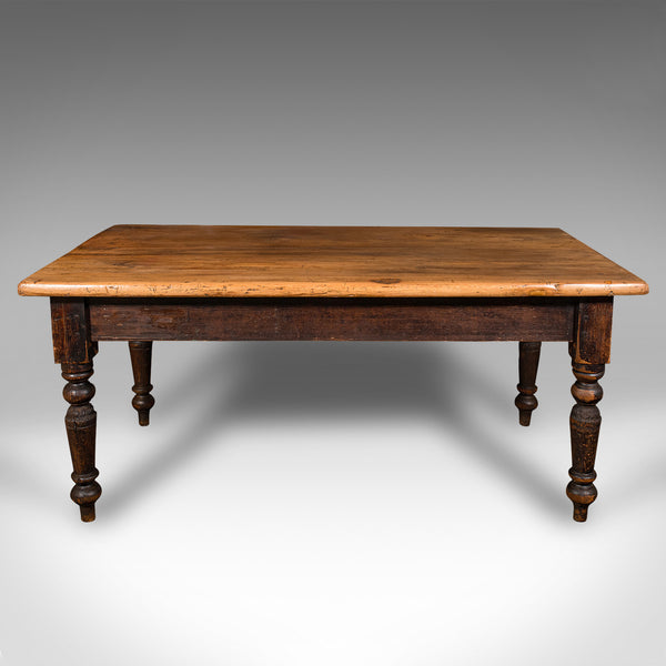 Antique Plank Top Mill Table, English, Pine, Country House, Dining, Victorian