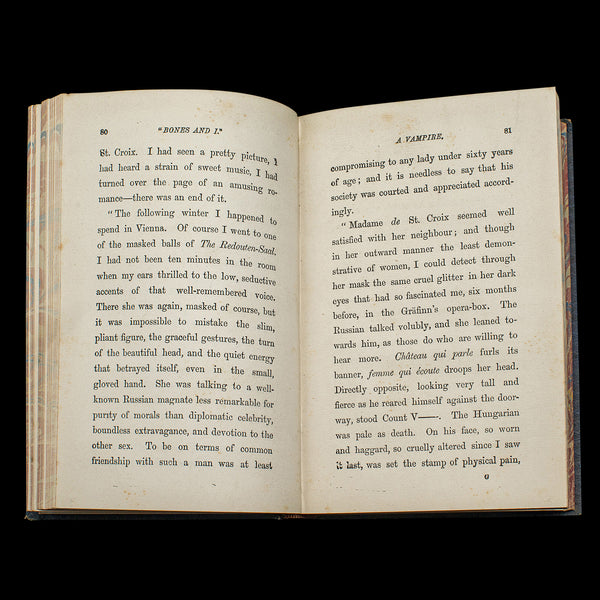 Antique Book, Bones and I, Whyte-Melville, English, Novel, Victorian, Circa 1880