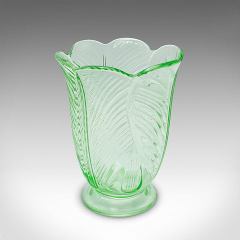 Vintage Art Deco Vase, English, Tulip Form, Glass Flower Pot, Early 20th Century