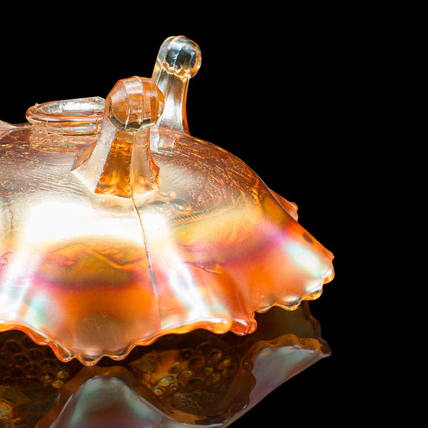 Vintage Flared Potpourri Dish, English, Carnival Lustre Glass, Bonbon Bowl, 1950