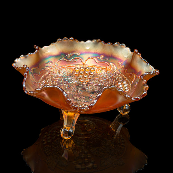 Vintage Flared Potpourri Dish, English, Carnival Lustre Glass, Bonbon Bowl, 1950