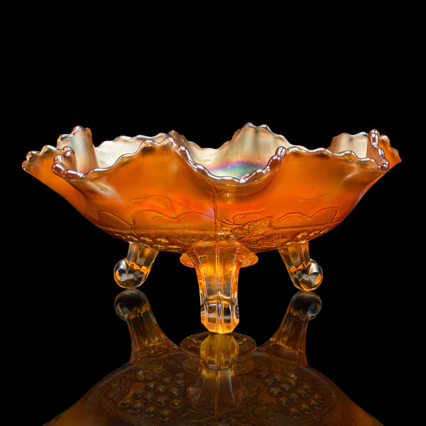 Vintage Flared Potpourri Dish, English, Carnival Lustre Glass, Bonbon Bowl, 1950