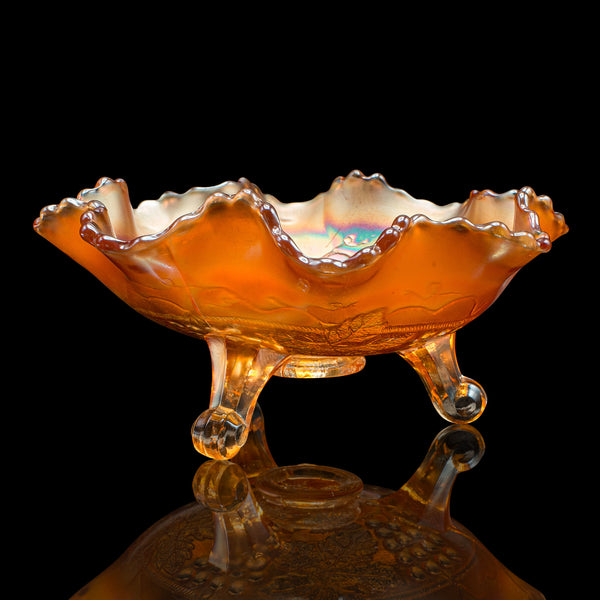 Vintage Flared Potpourri Dish, English, Carnival Lustre Glass, Bonbon Bowl, 1950