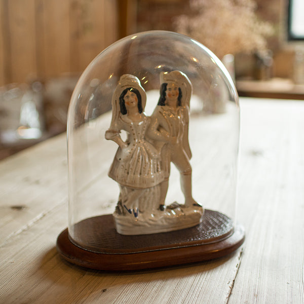 Antique Specimen Display Dome, English Glass, Collector Showcase, Late Victorian