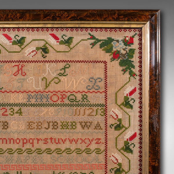 Large Antique School Sampler, English, Needlepoint, Political Poster, Victorian