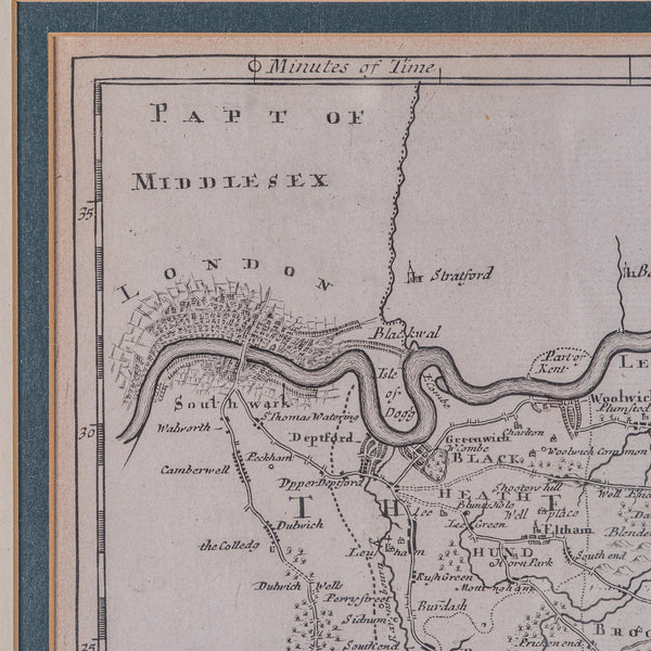 Large Antique Lithography Map of Kent, English, Cartography, Robert Morden, 1700