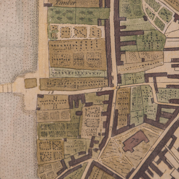 Antique Town Plan Map, Poole, English, Framed Cartography, Georgian, Circa 1780