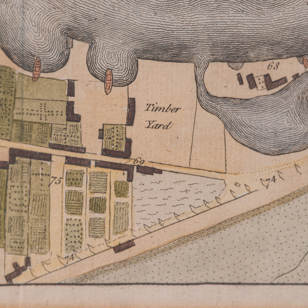 Antique Town Plan Map, Poole, English, Framed Cartography, Georgian, Circa 1780