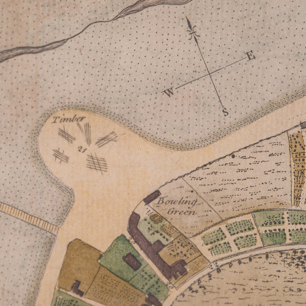 Antique Town Plan Map, Poole, English, Framed Cartography, Georgian, Circa 1780