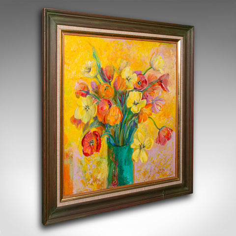 Contemporary Still Life Painting, English, Framed Oil on Canvas, Artist Signed
