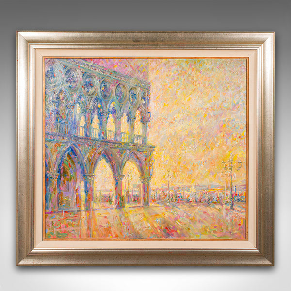 Contemporary Venetian Painting, English, Oil on Canvas, Venice Sunlight, Signed