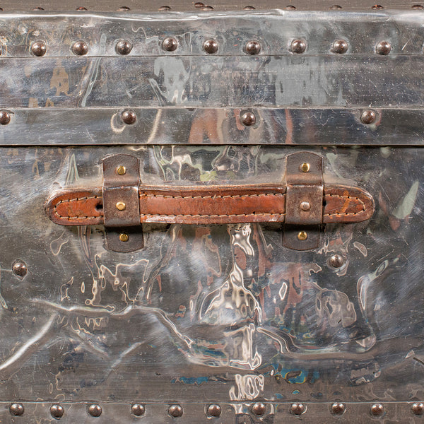 Large Antique Shipping Chest, Continental, Aluminium, Trunk, Edwardian, C.1910