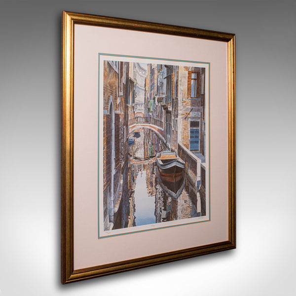 Contemporary Venetian Print, English, Framed, Limited Edition, Signed, Venice