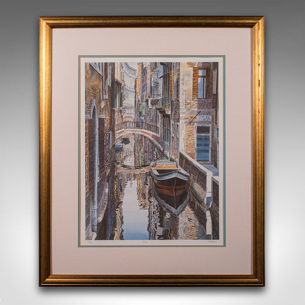 Contemporary Venetian Print, English, Framed, Limited Edition, Signed, Venice