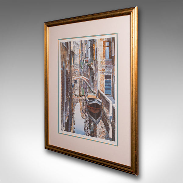 Contemporary Venetian Print, English, Framed, Limited Edition, Signed, Venice