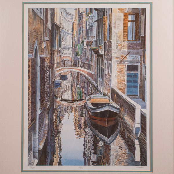 Contemporary Venetian Print, English, Framed, Limited Edition, Signed, Venice