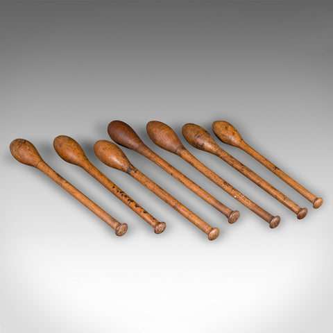 Set Of Antique Circus Juggler's Clubs, English, Beech, Juggling Tool, Circa 1920