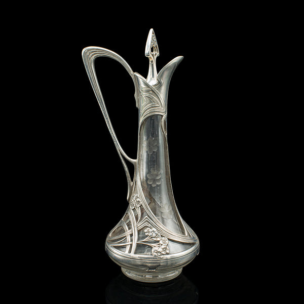 Antique Art Nouveau Decanter, German, Decorative, Spirit Ewer, Victorian, C.1900