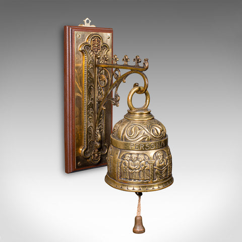 Antique Coffee House Bell, Italian, Brass, Wall Mounted, Cafe, Edwardian, C.1910