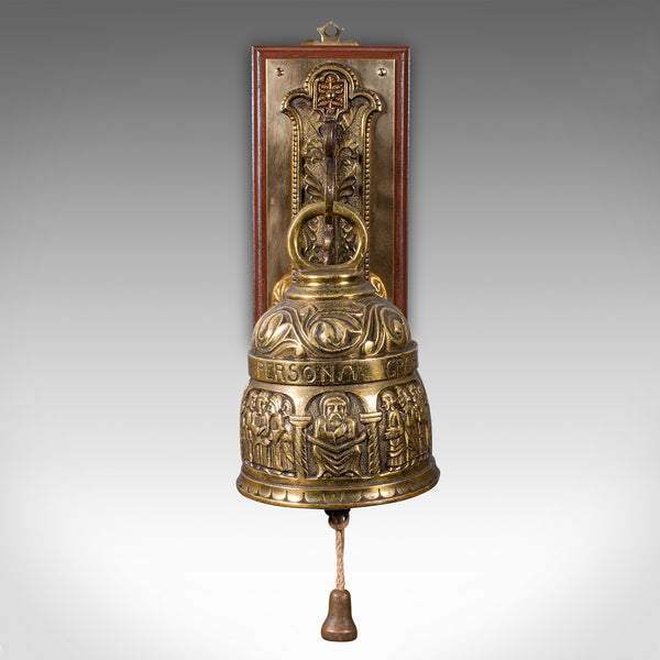 Antique Coffee House Bell, Italian, Brass, Wall Mounted, Cafe, Edwardian, C.1910