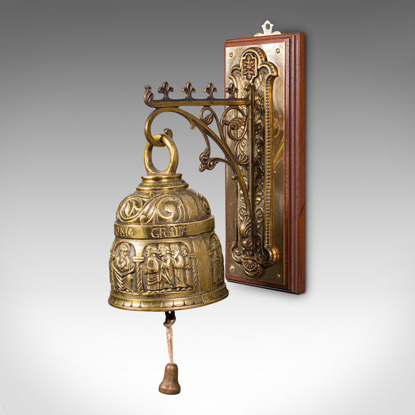 Antique Coffee House Bell, Italian, Brass, Wall Mounted, Cafe, Edwardian, C.1910