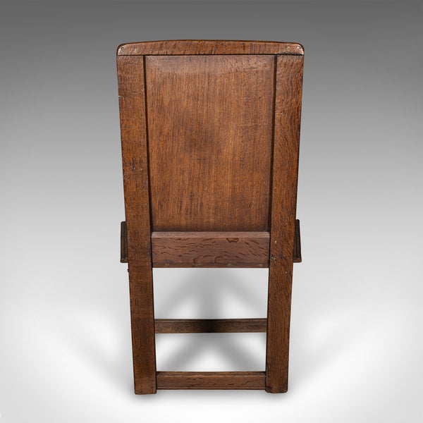 Antique Wainscote Armchair, Scottish, Oak, Carved Throne Chair, Georgian, C.1750