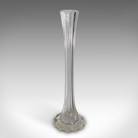 2' Tall Vintage Lily Vase, French, Glass, Flower Sleeve, Mid Century, Circa 1950