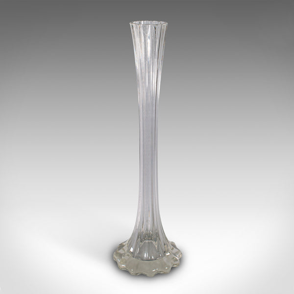 2' Tall Vintage Lily Vase, French, Glass, Flower Sleeve, Mid Century, Circa 1950