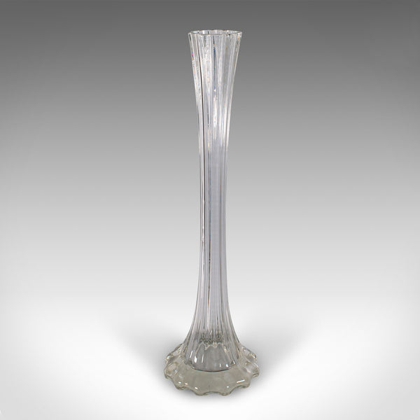 2' Tall Vintage Lily Vase, French, Glass, Flower Sleeve, Mid Century, Circa 1950