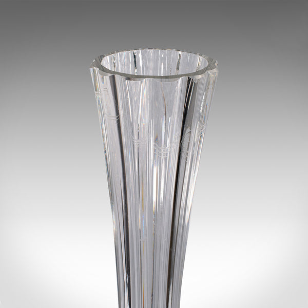 2' Tall Vintage Lily Vase, French, Glass, Flower Sleeve, Mid Century, Circa 1950