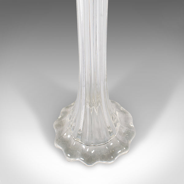 2' Tall Vintage Lily Vase, French, Glass, Flower Sleeve, Mid Century, Circa 1950