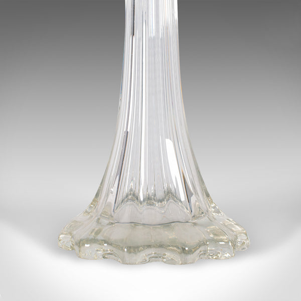 2' Tall Vintage Lily Vase, French, Glass, Flower Sleeve, Mid Century, Circa 1950