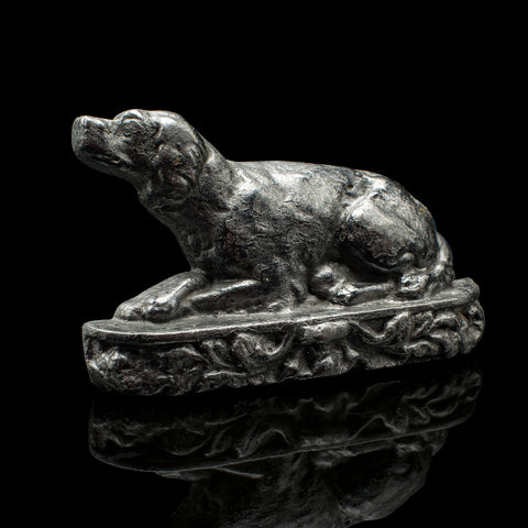 Small Antique Dog Door Stop, English, Cast Iron, Keeper, Retriever, Edwardian